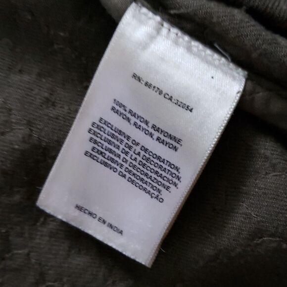 ANTHROPOLOGIE MAEVE womens XS olive green sequins long sleeve button shirt - Picture 5 of 5